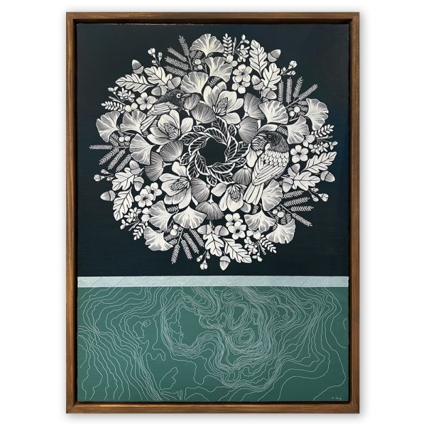 Maungakiekie : 76cm x 106cm, Framed