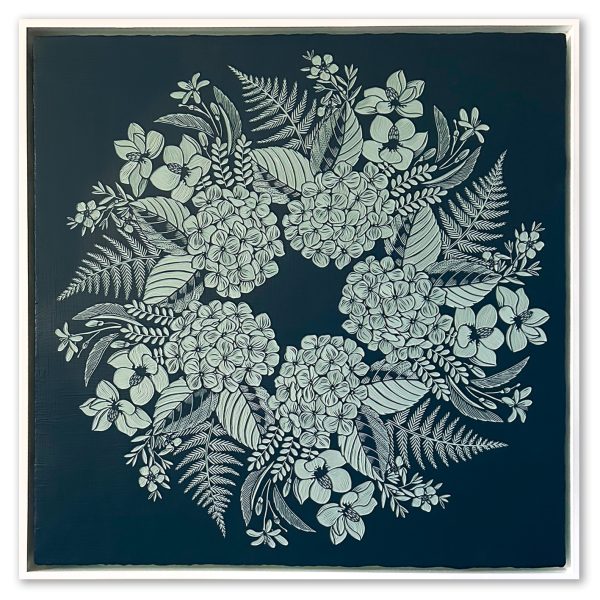 Hydrangeas : 76cm Square, Framed